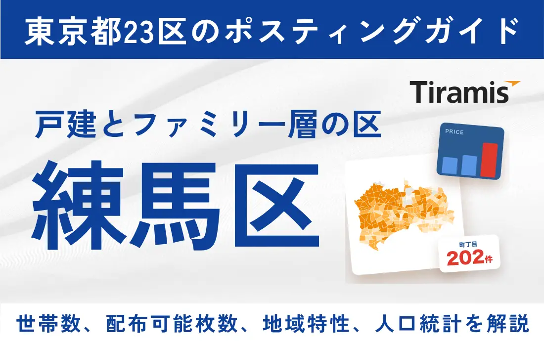 練馬区ポスティングの配布可能枚数と費用｜202町丁目の単価