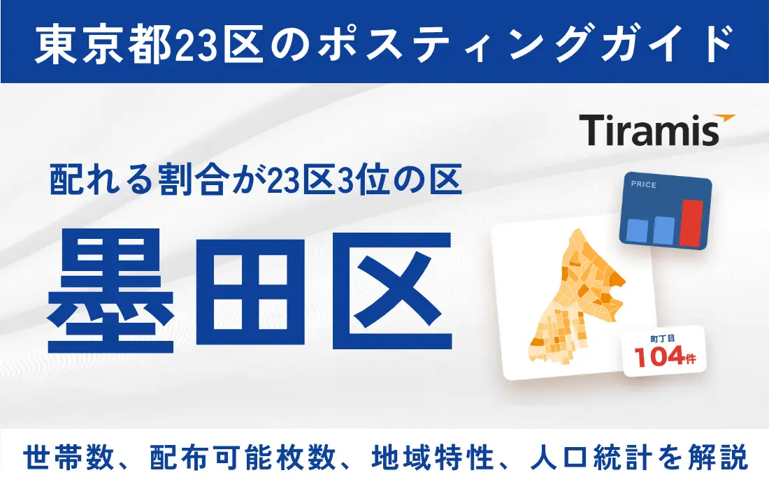 墨田区ポスティングの費用と配布可能枚数｜全104町丁目別