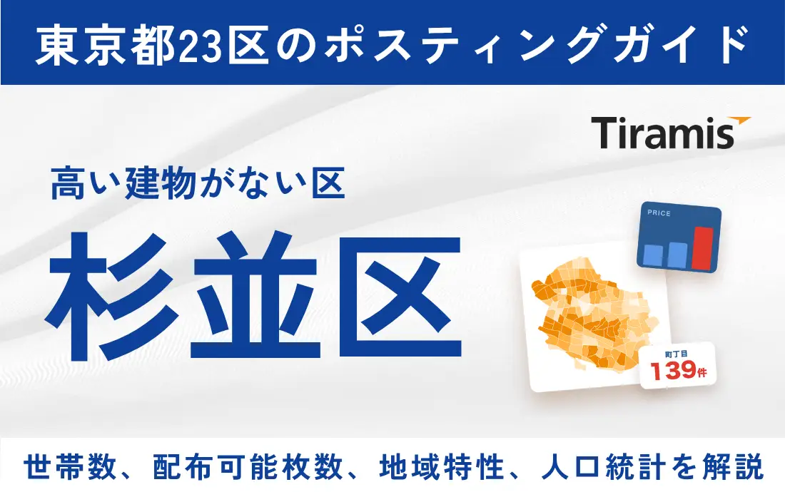 杉並区ポスティングの費用と配布可能枚数｜全139町丁目別