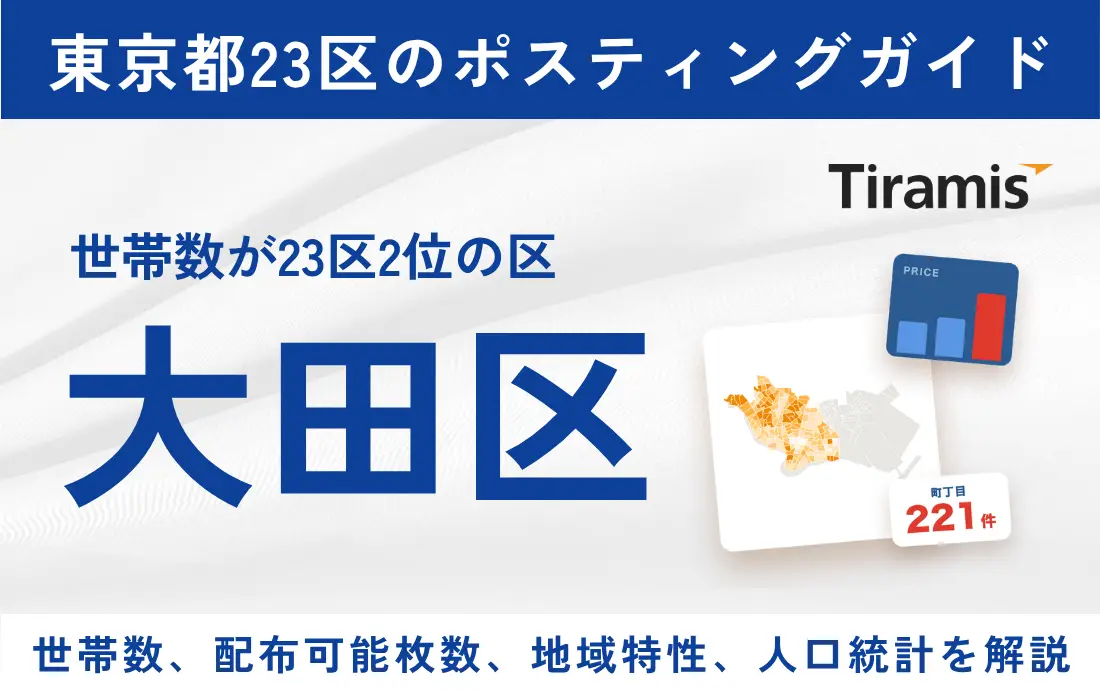 大田区ポスティングの費用と配布可能枚数｜全221町丁目別